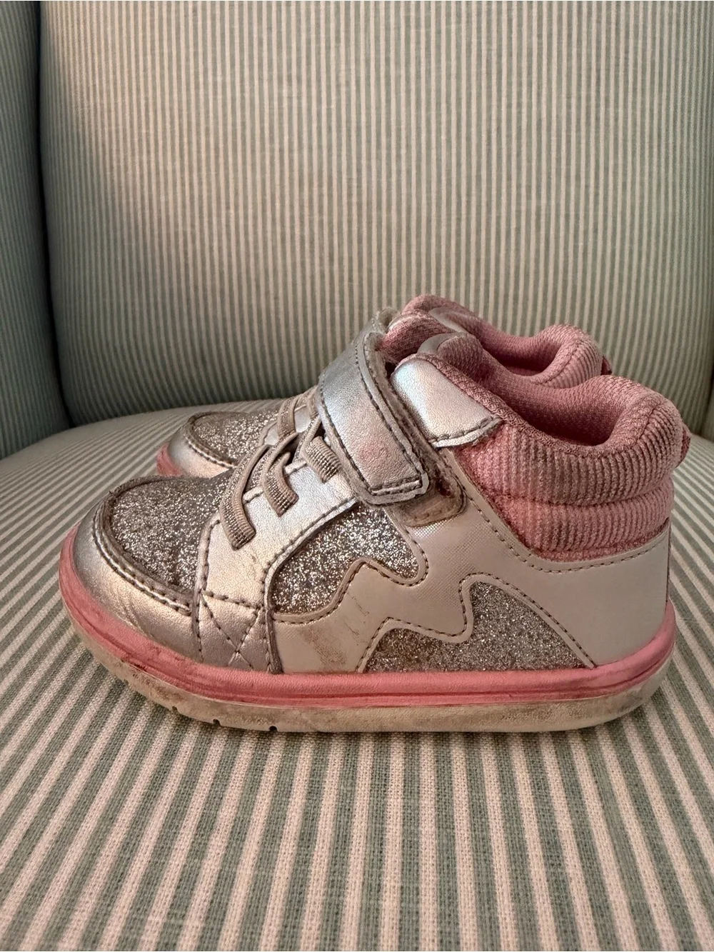 Stride Rite shiny silver